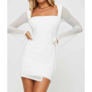 NWT Princess Prolly Martinez Long Sleeve Mini Dress White size 4